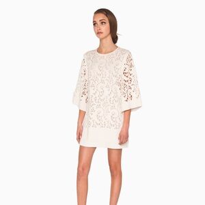 NARCES - Ivory Laser Cut Tunic Dress
